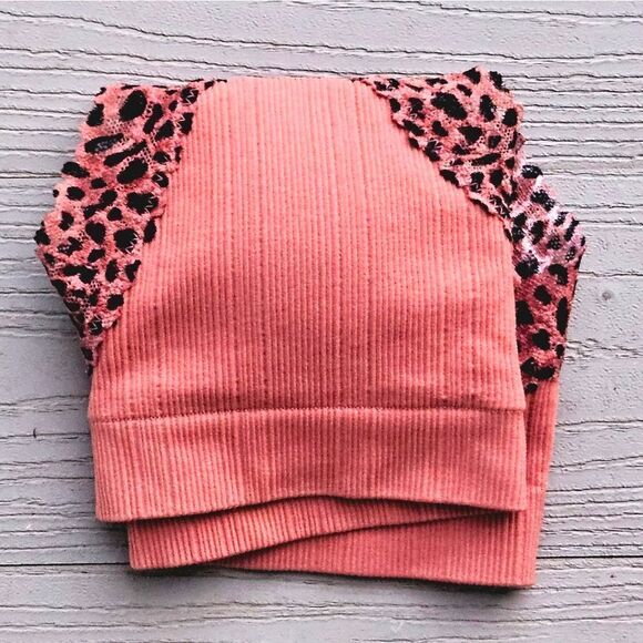 Victoria's Secret PINK padded brown leapord lace bralette bra small 32B - Picture 2 of 11